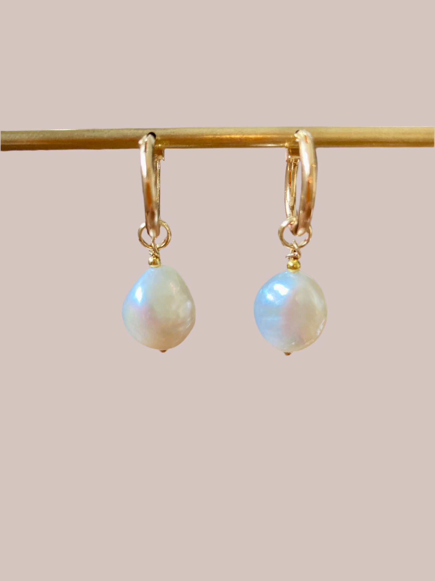 Interchangeable Baroque Freshwater Pearl Huggies Earrings