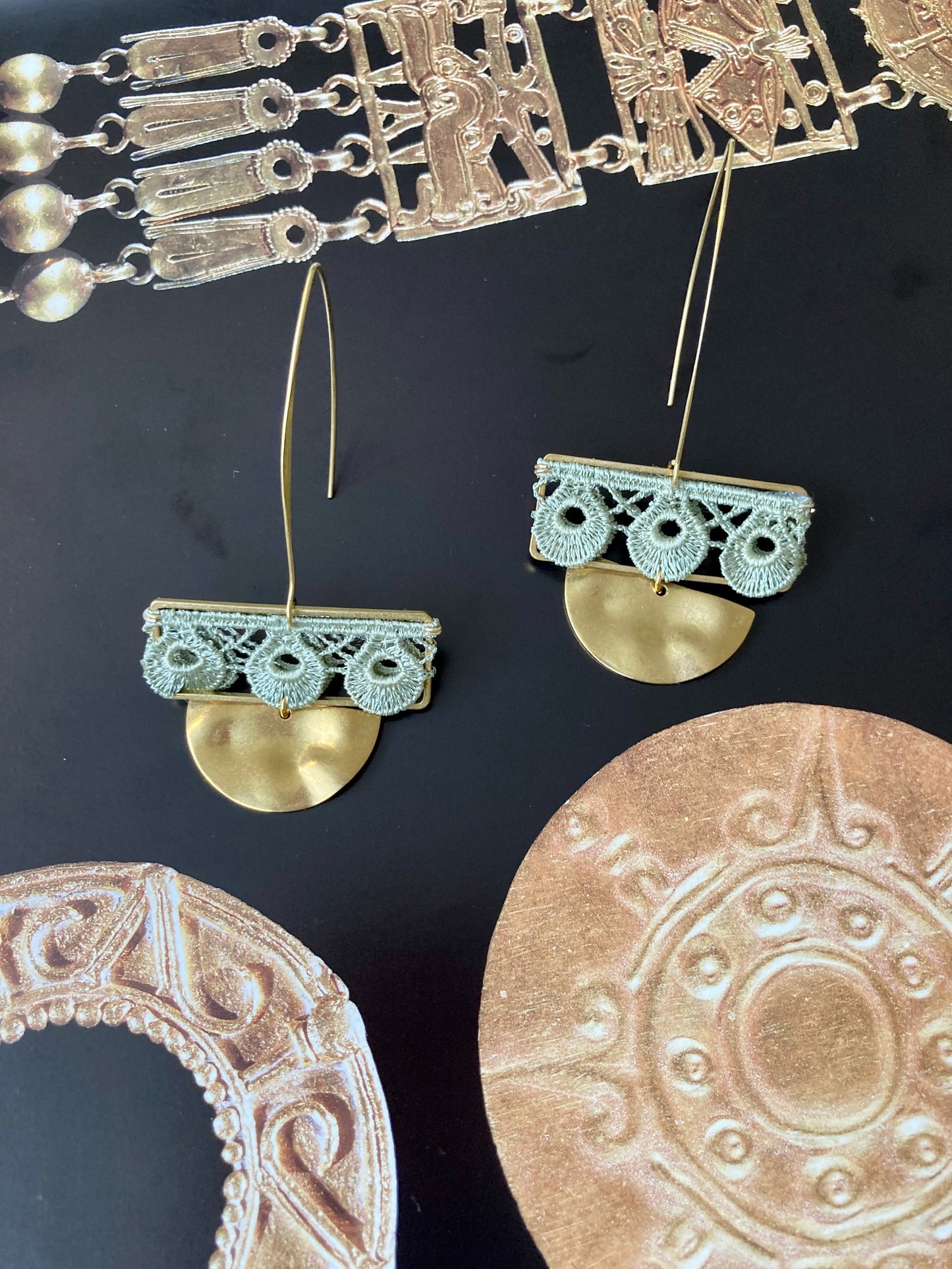 Aztec-Unique Contemporary Design Lace Earrings