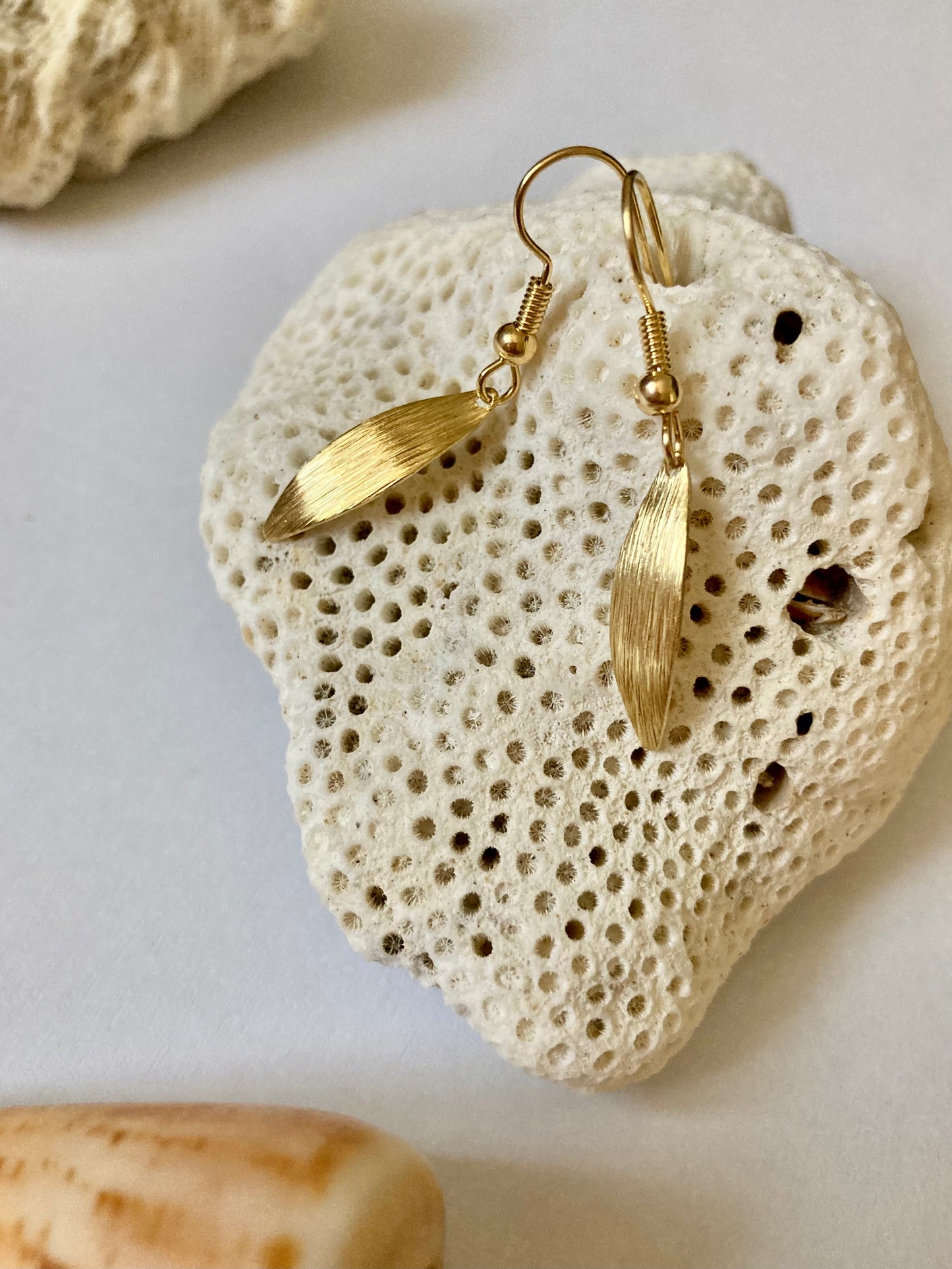 Discovery - Modern Design Golden Brass Leaf Everyday Earrings