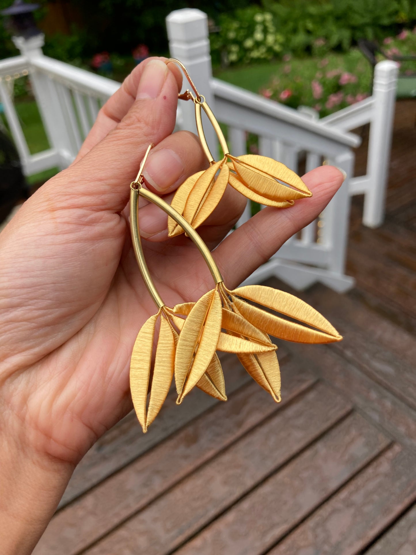 Penny•Unique Design Statement 6+Way-to-Style Hand-wrapped Royal Blue Silky Thread Floral Earrings