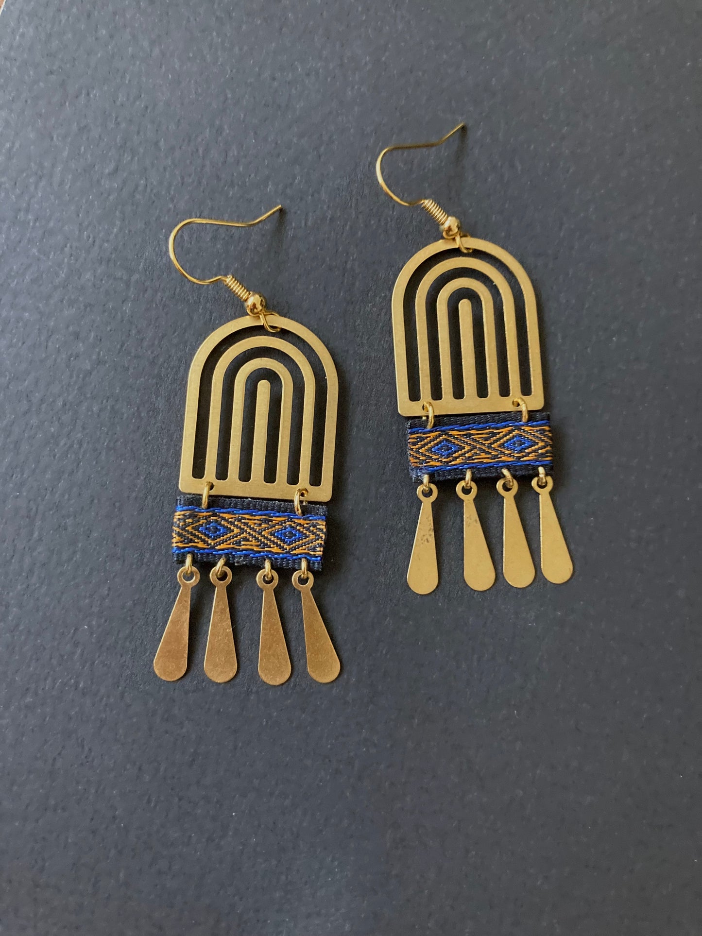 Aztec-Golden Tassel Earrings