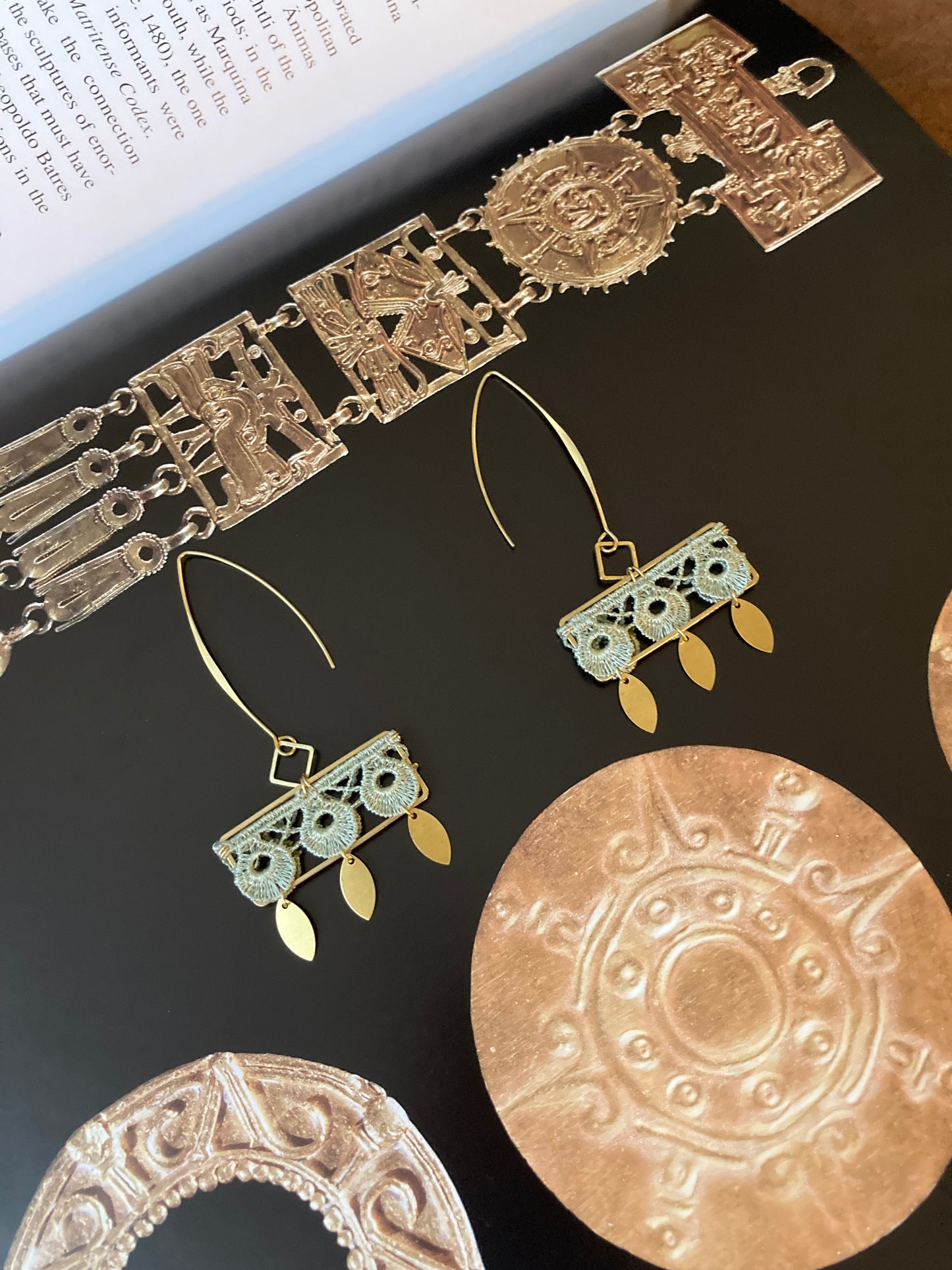 Aztec-Unique Contemporary Design Lace Earrings