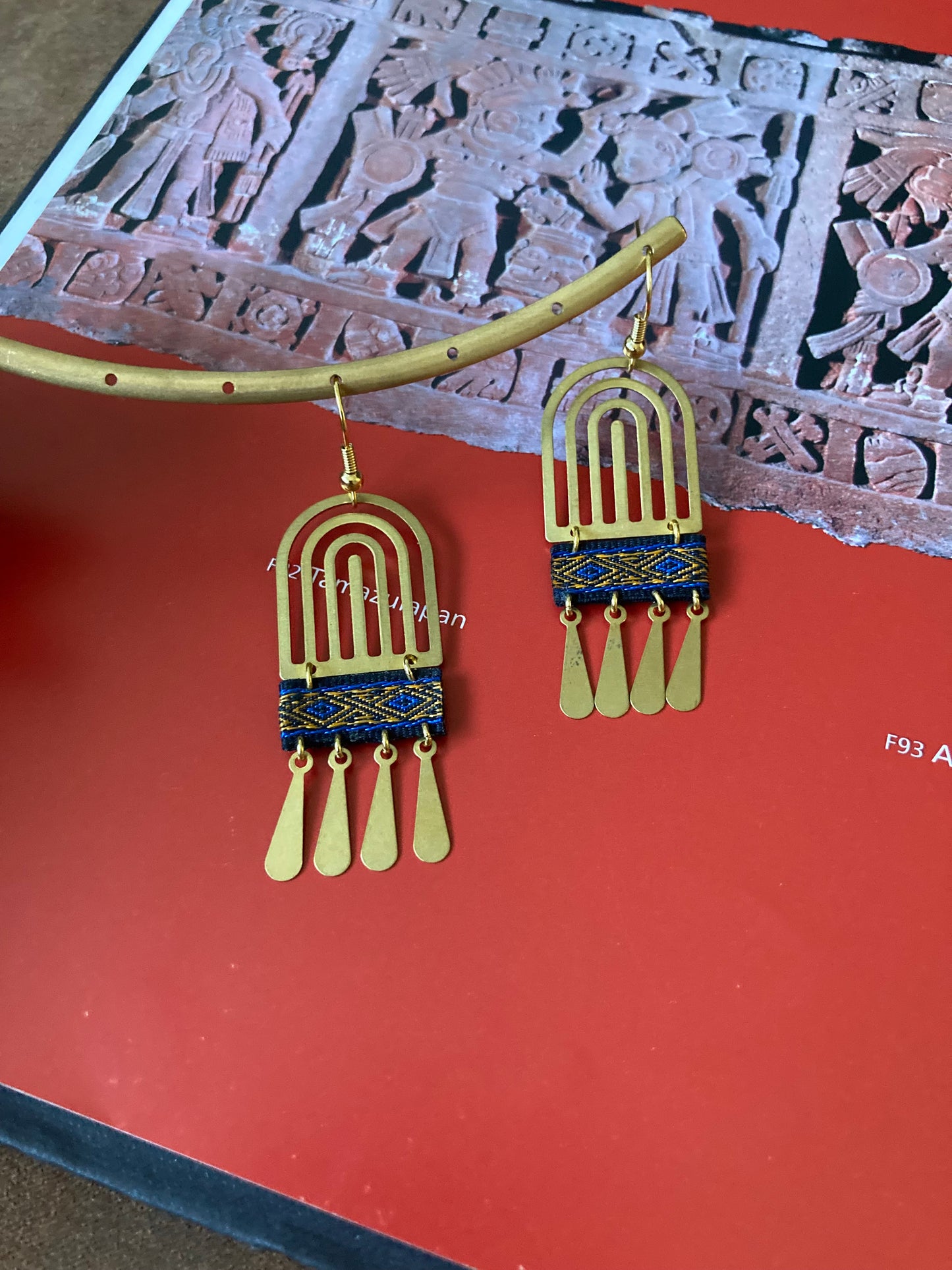 Aztec-Golden Tassel Earrings