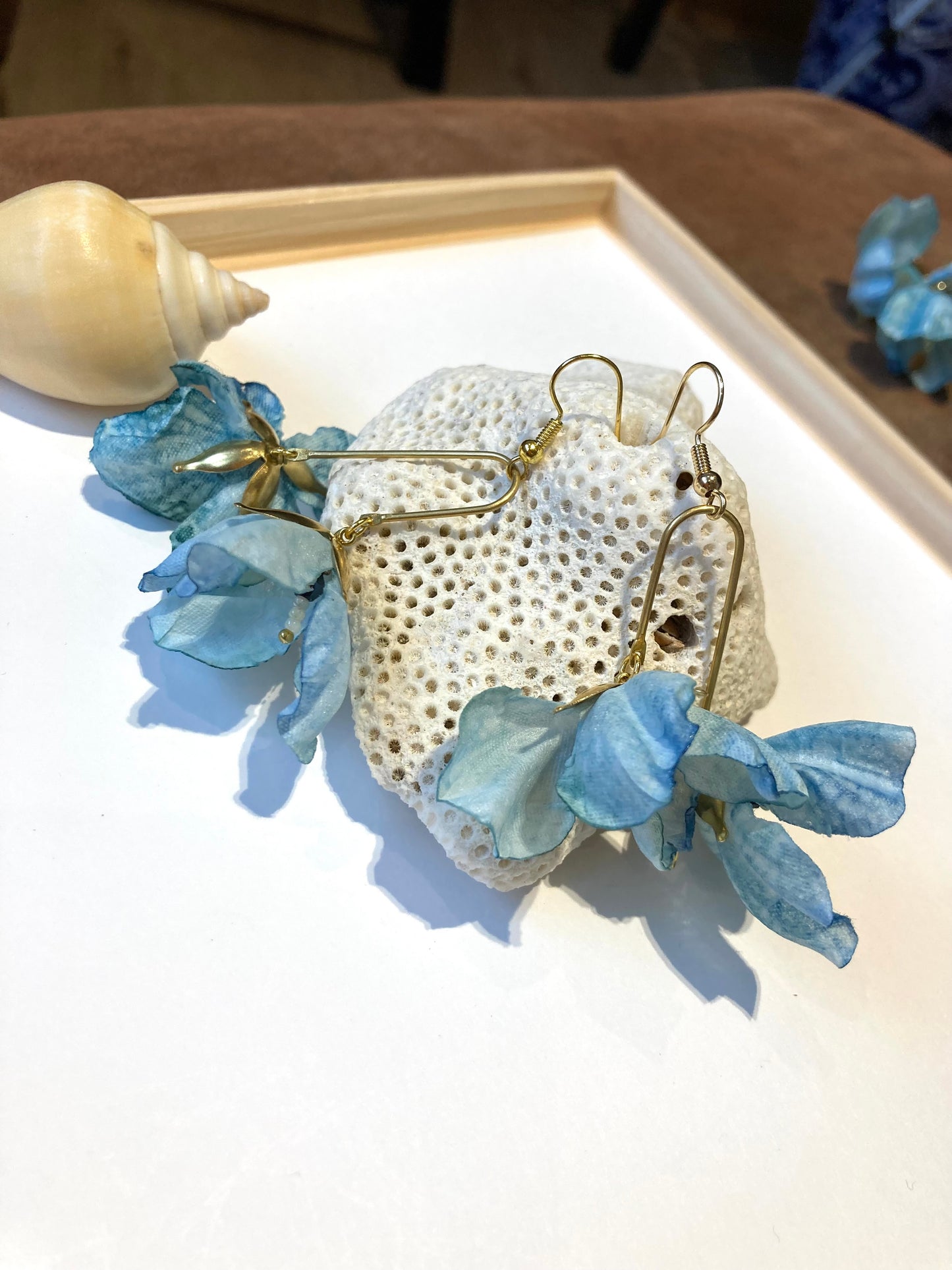 Hand-Painted Floral Earrings • One-Of-A-Kind