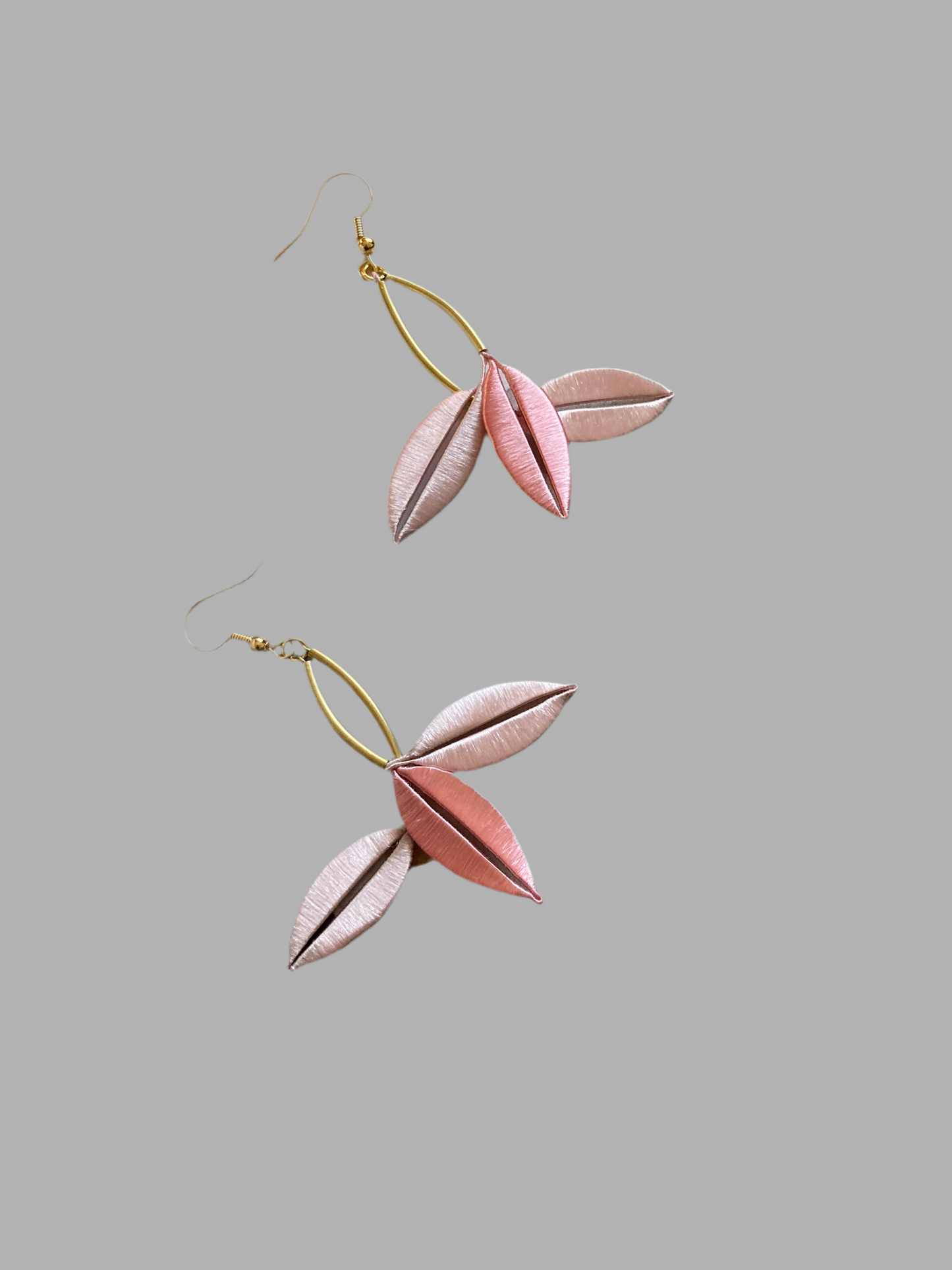 Unique Design Elegant Hand-wrapped Silky Thread Pink Floral Earrings