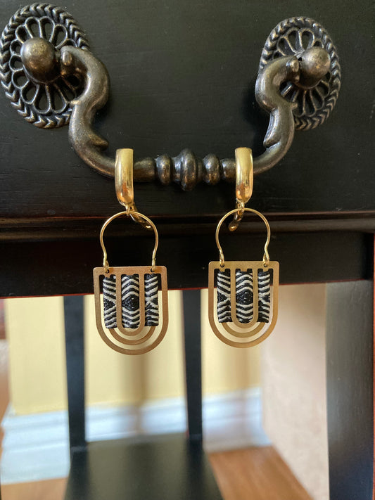 Debbie•Aztec-Unique Design Golden Geometric Earrings