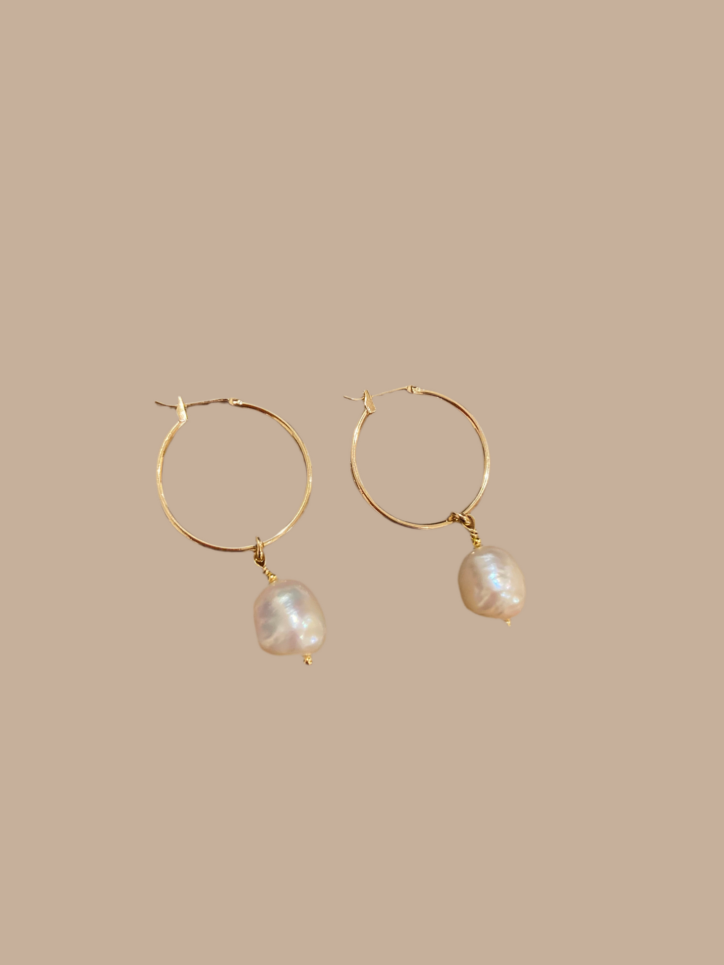 Tina•Interchangeable Baroque Freshwater Pearl Huggies Earrings