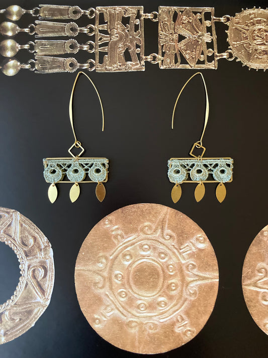 Aztec-Unique Contemporary Design Lace Earrings