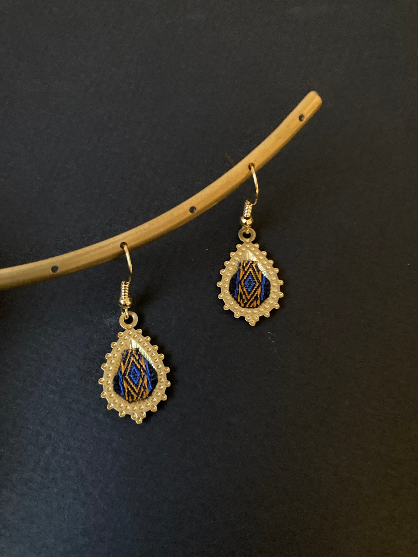 Aztec-Golden Contemporary Design Dangling Earrings