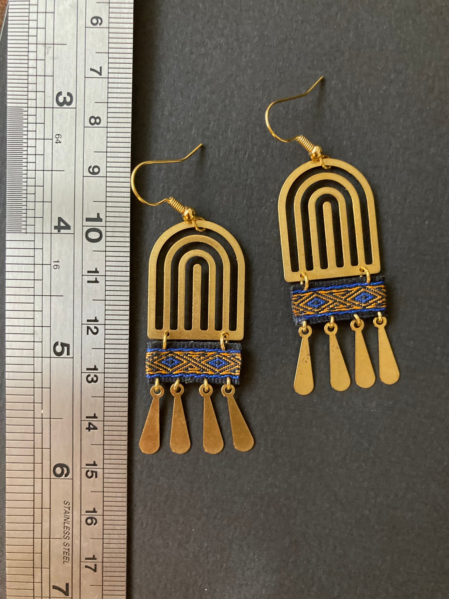 Aztec-Golden Tassel Earrings