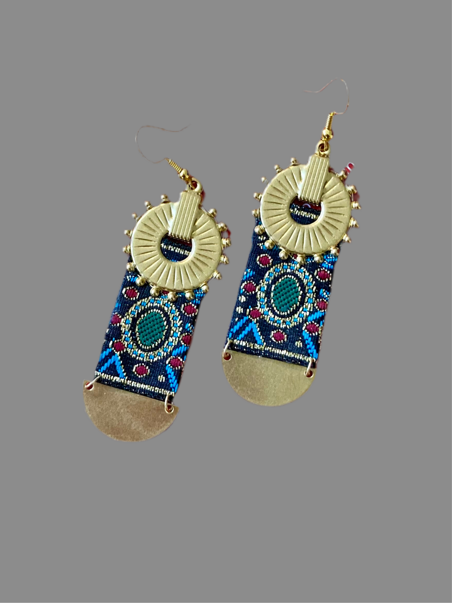 Sun.Sky.Moon • Aztec-Statement Contemporary Design Golden Earrings