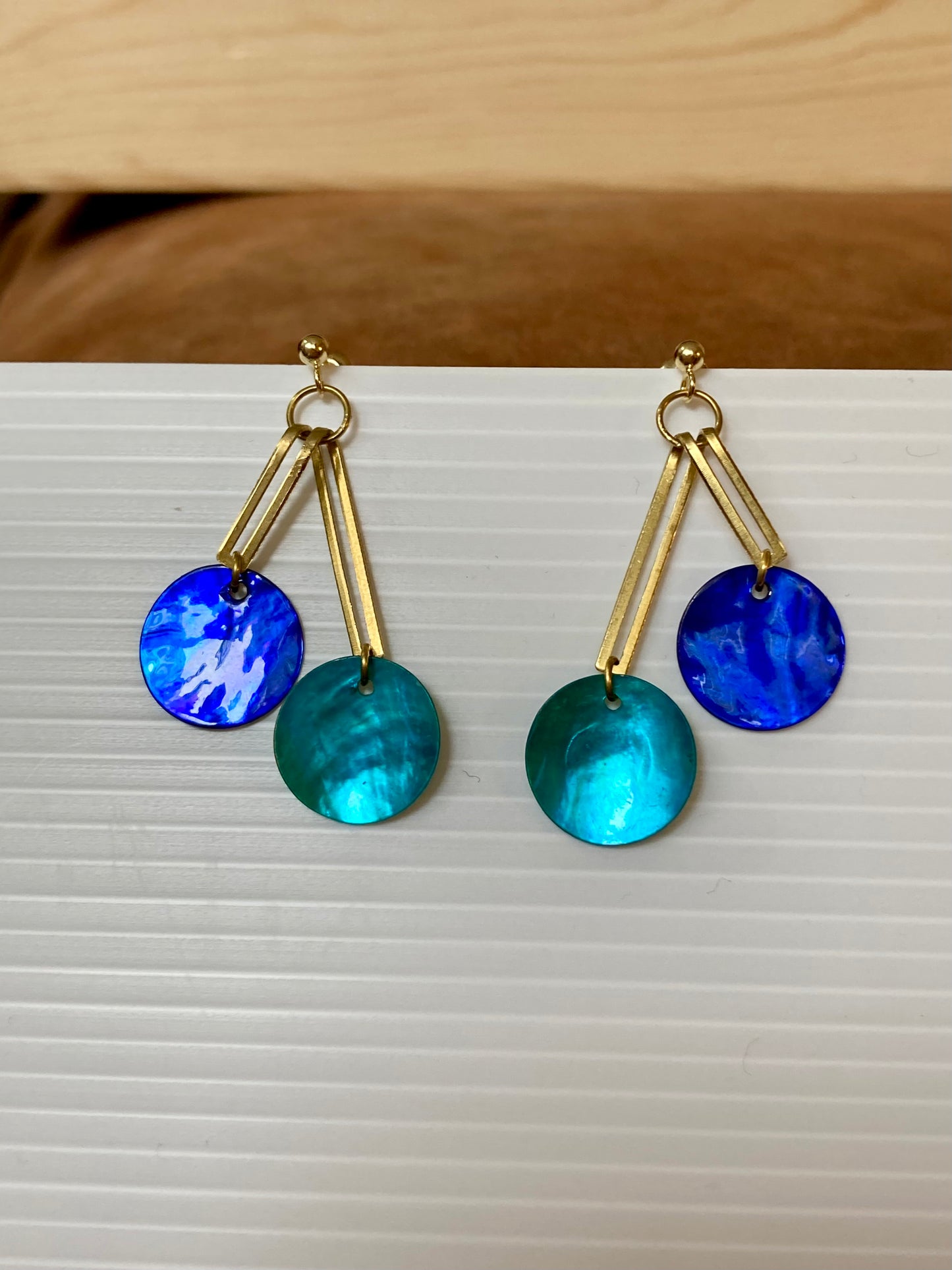 Unique Modern Geometric Design Shell Earrings