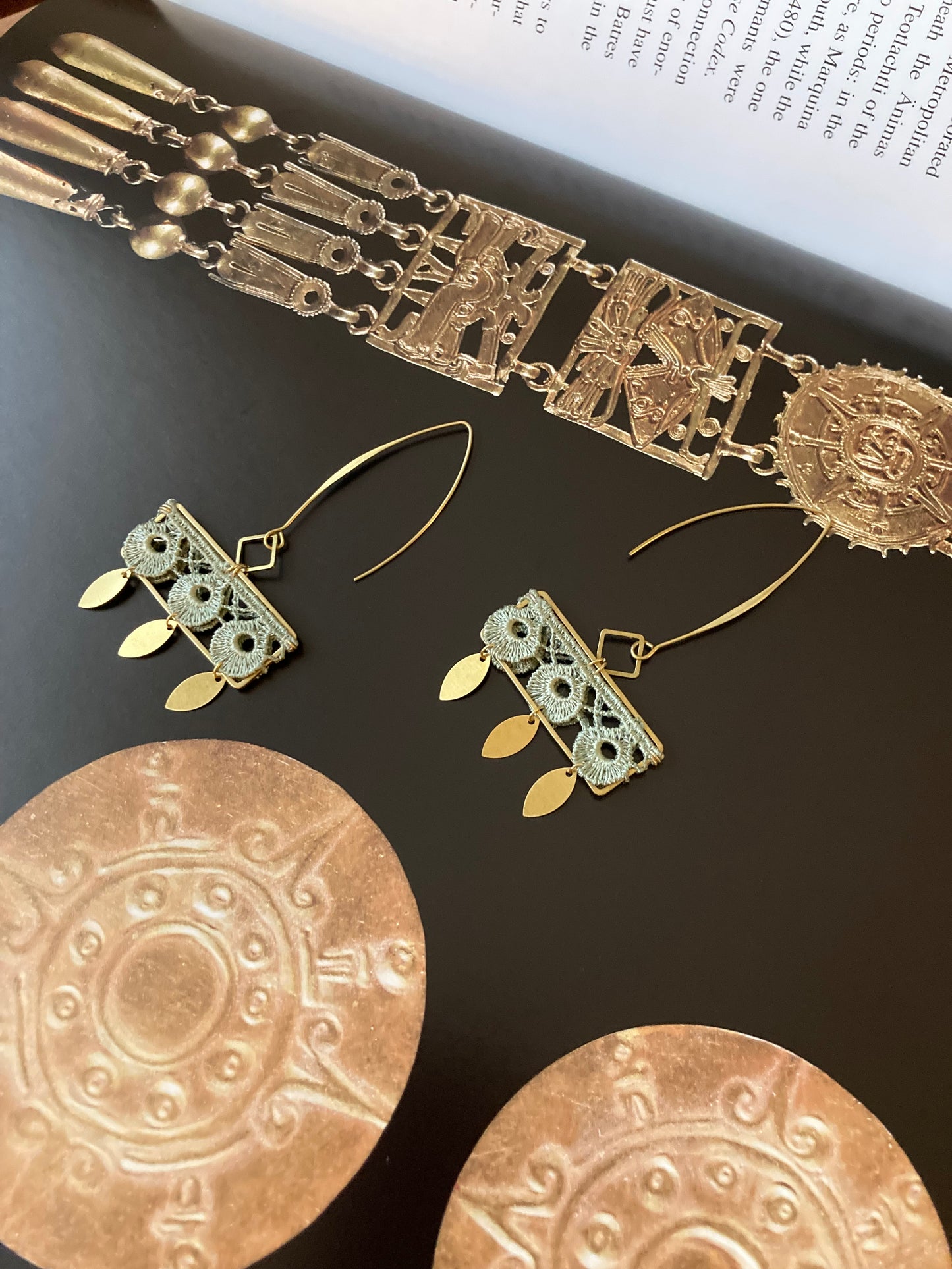 Aztec-Unique Contemporary Design Lace Earrings