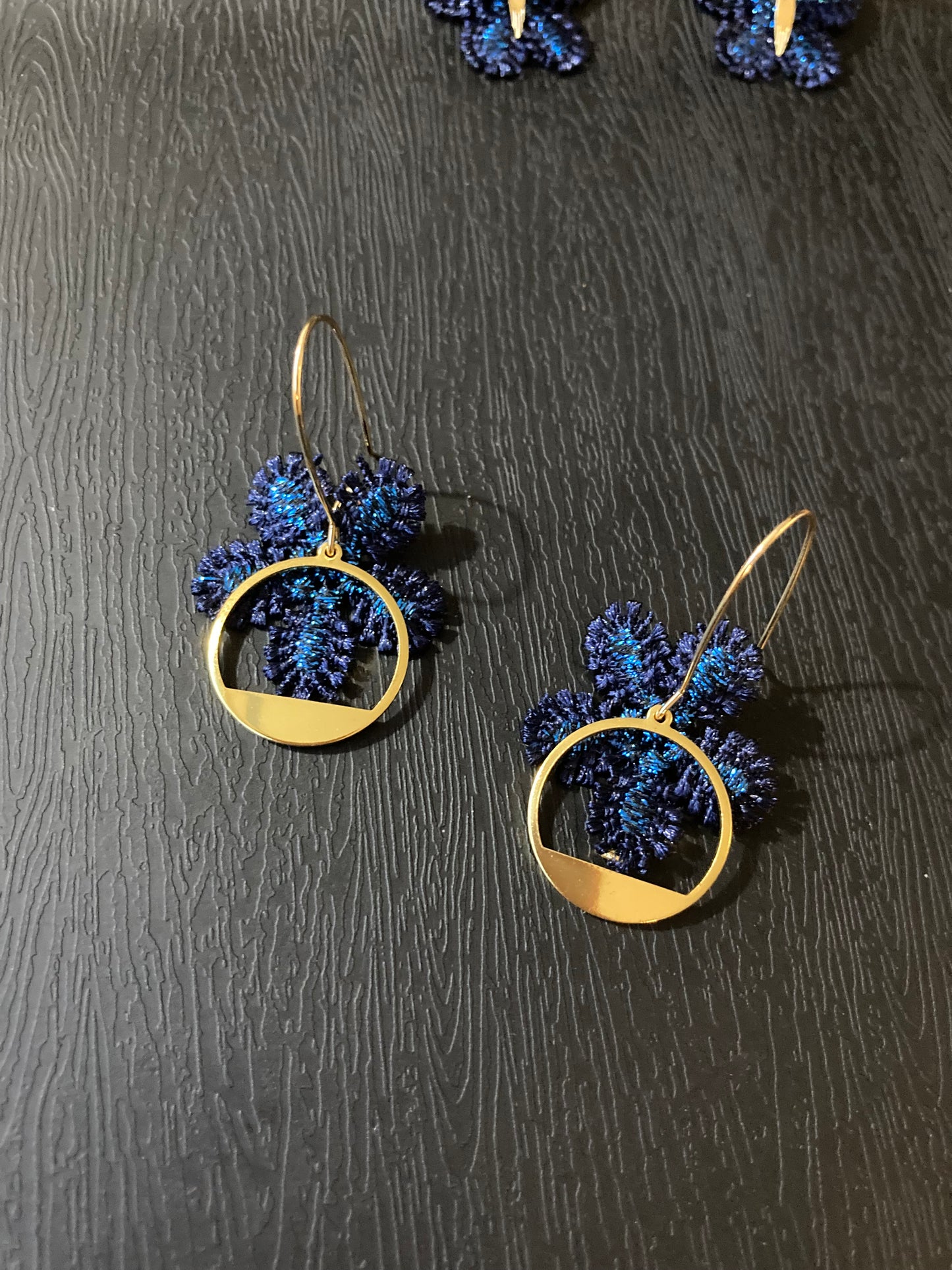 Unique Diamond Blue Snowflake Stud Earrings