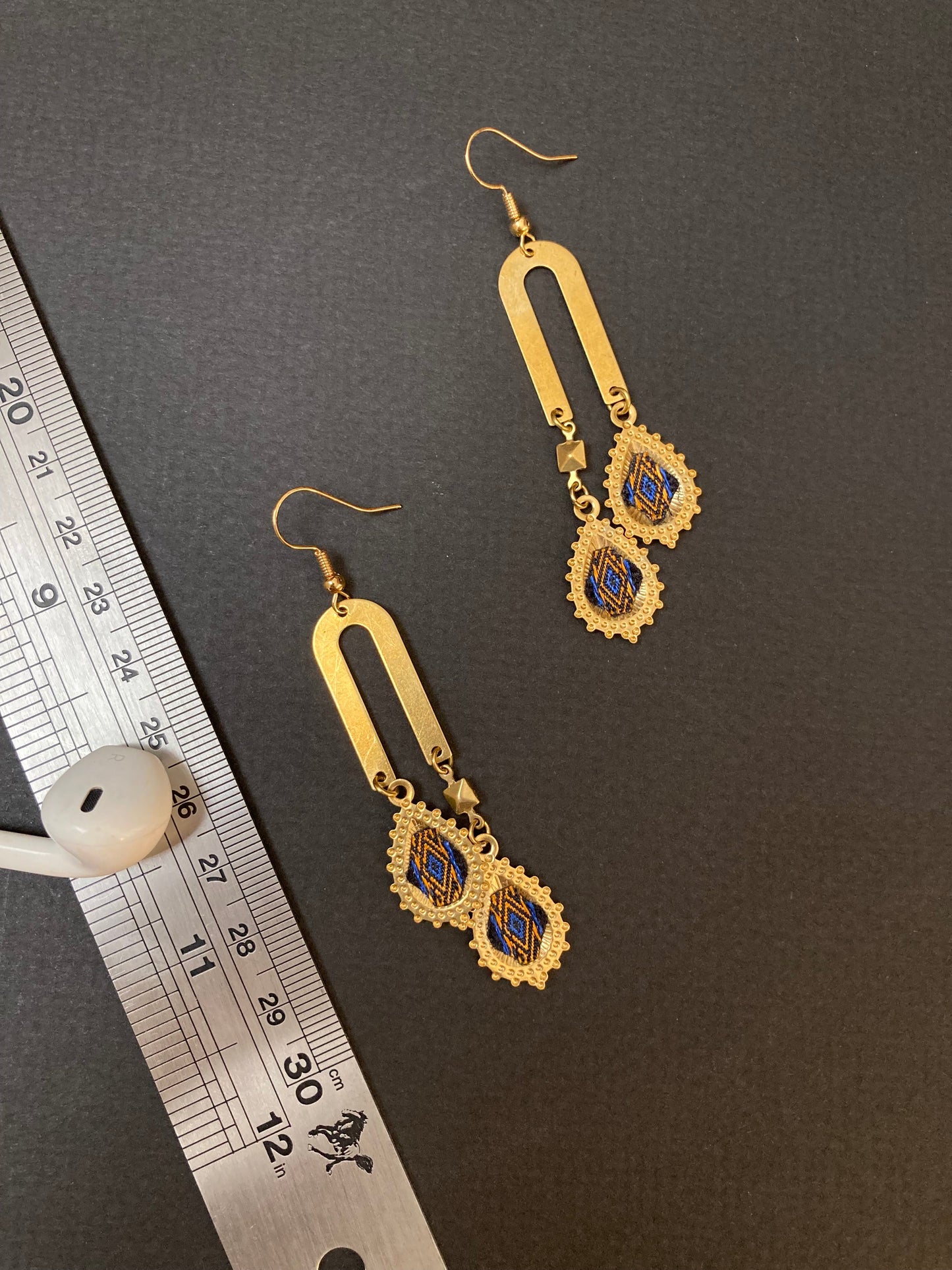 Aztec-Golden Contemporary Design Dangling Earrings