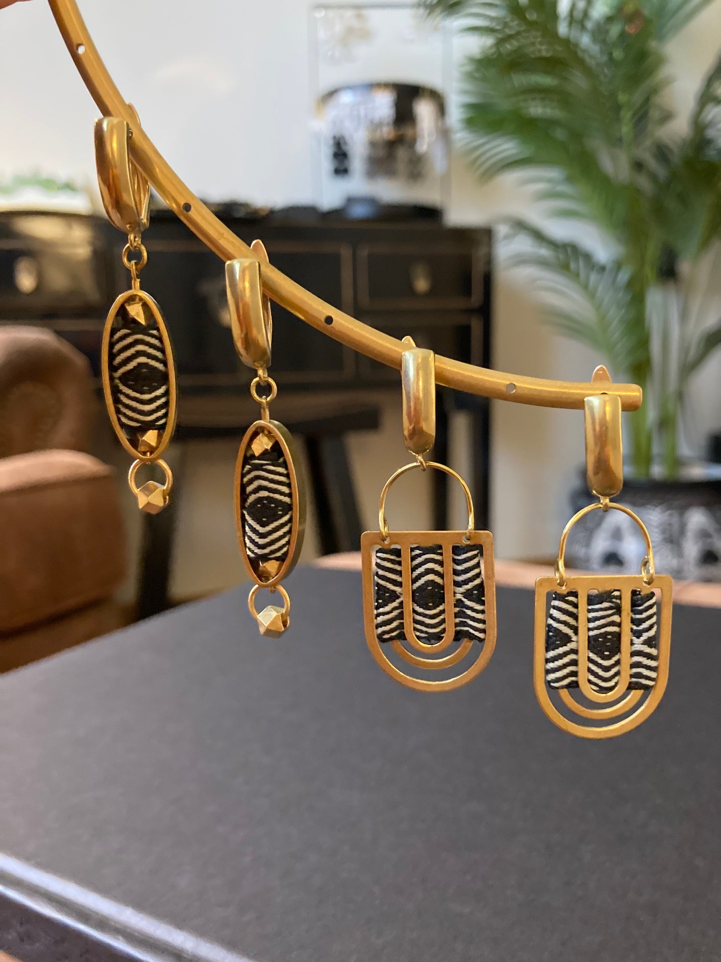 Debbie•Aztec-Unique Design Golden Geometric Earrings