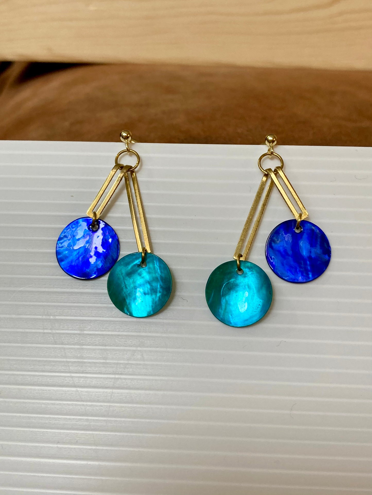 Unique Modern Geometric Design Shell Earrings