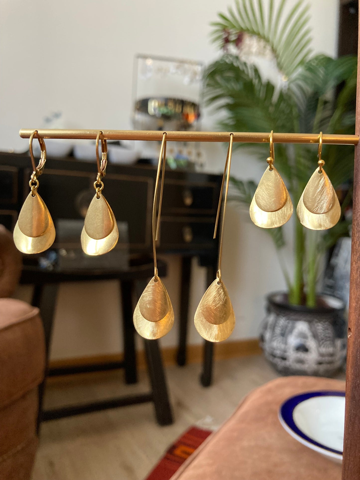 Joan • Simplicity Design Dangling Golden Water Drop Earrings