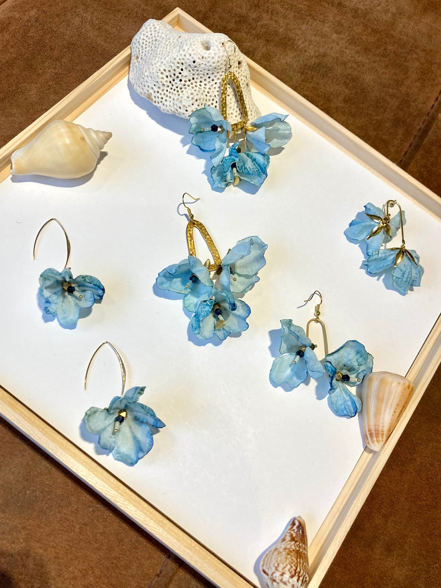 Hand-Painted Floral Earrings • One-Of-A-Kind