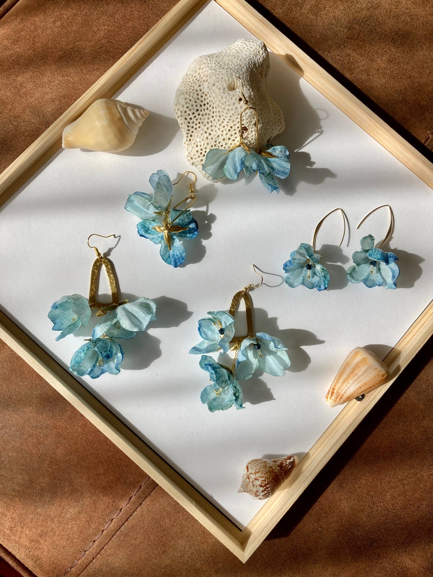 Hand-Painted Floral Earrings • One-Of-A-Kind