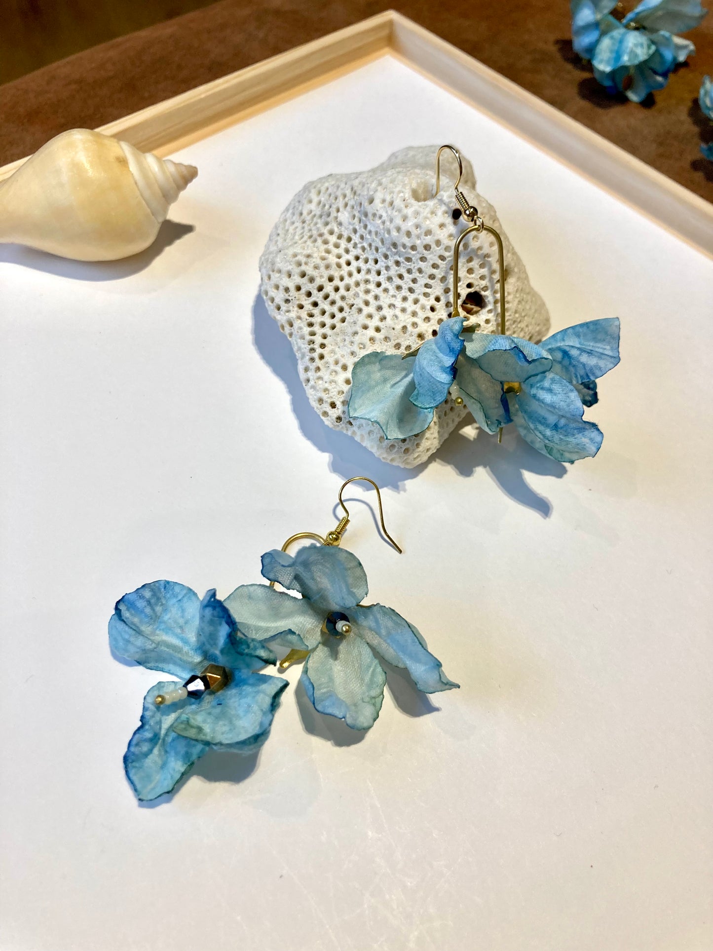 Hand-Painted Floral Earrings • One-Of-A-Kind