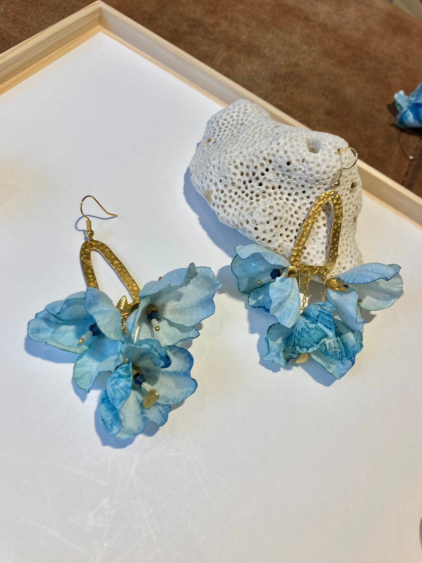 Hand-Painted Floral Earrings • One-Of-A-Kind