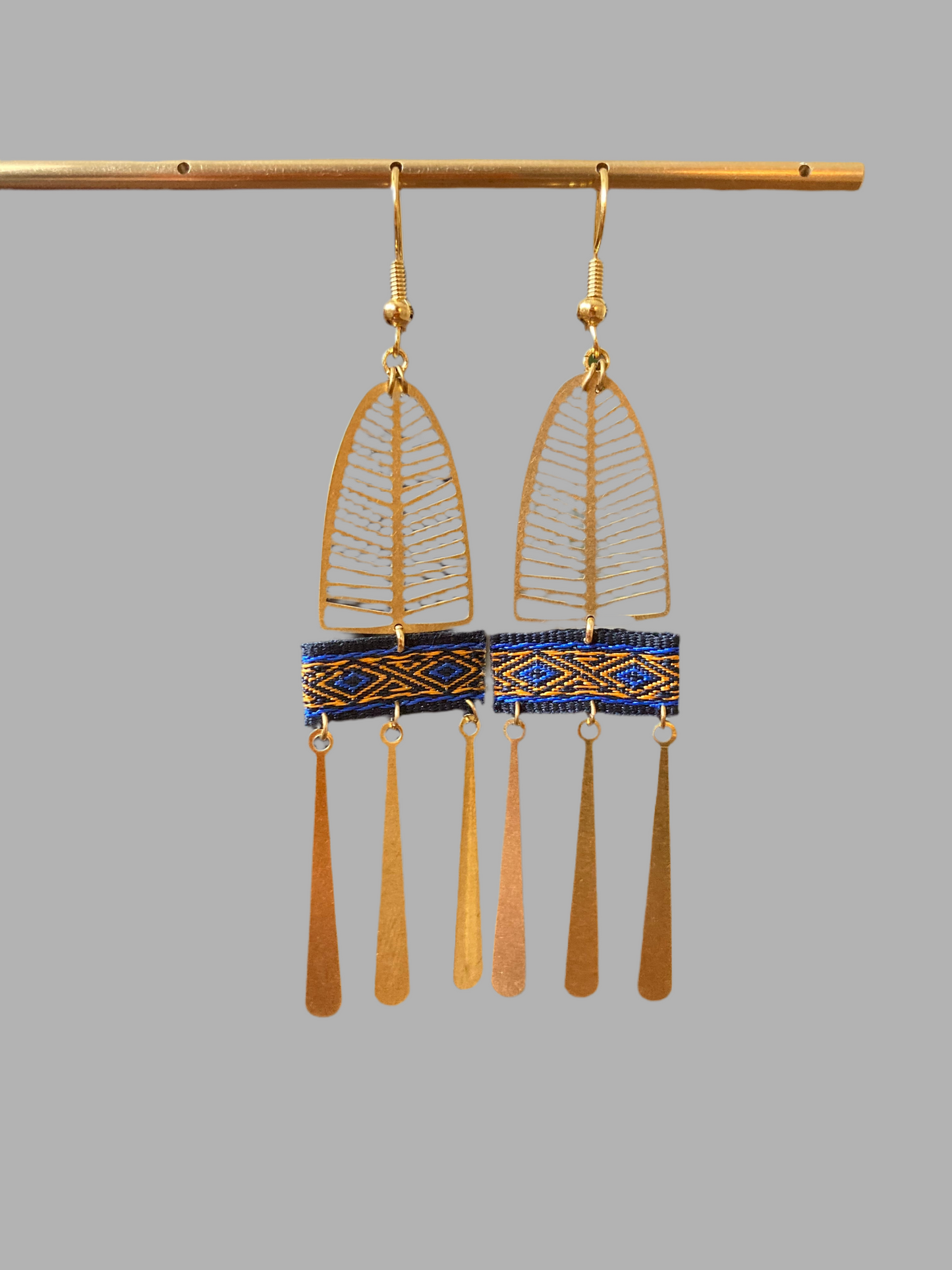 Aztec-Contemporary Design Golden Tassel Earrings