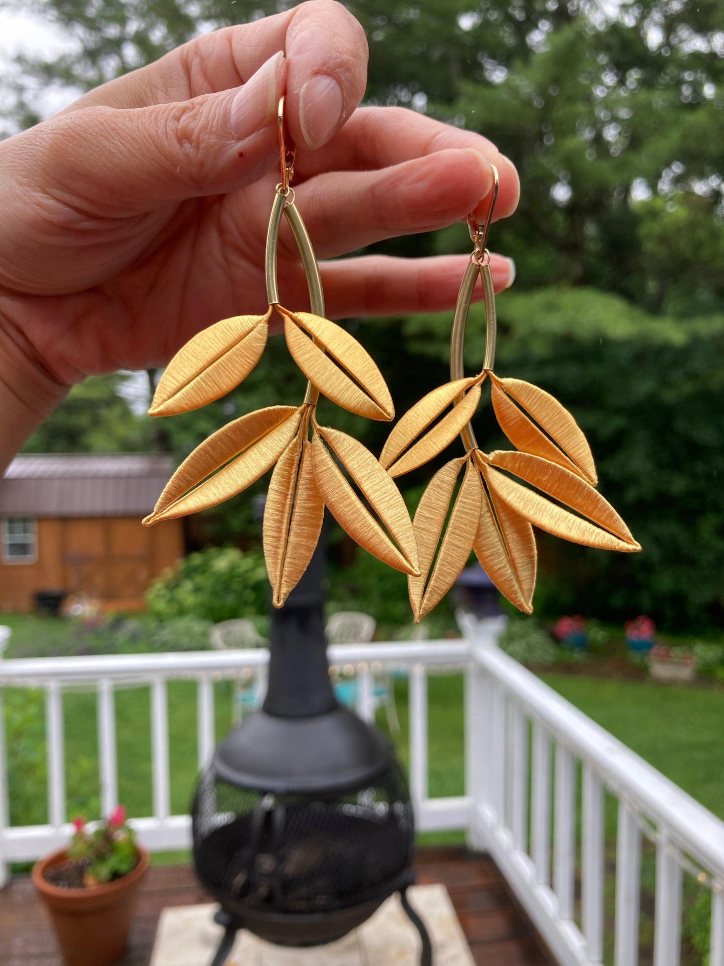 Penny•Unique Design Statement 6+Way-to-Style Hand-wrapped Royal Blue Silky Thread Floral Earrings