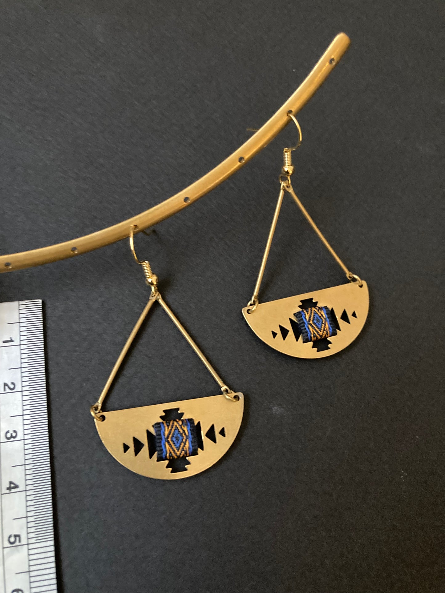 Aztec-Contemporary Design Golden Geometric Earrings