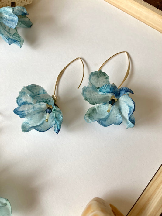 Hand-Painted Floral Earrings • One-Of-A-Kind