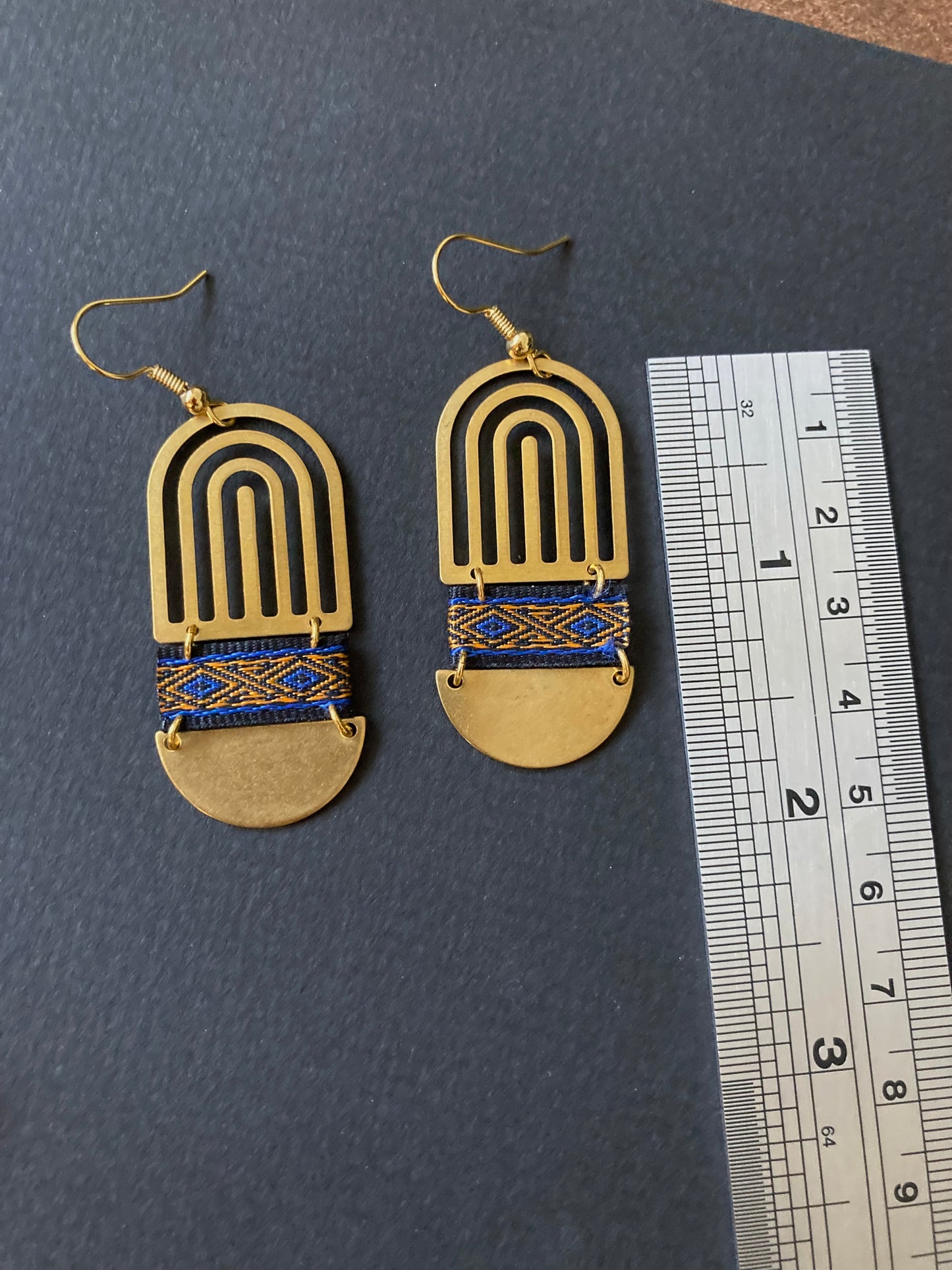 Aztec-Contemporary Design Golden Earrings