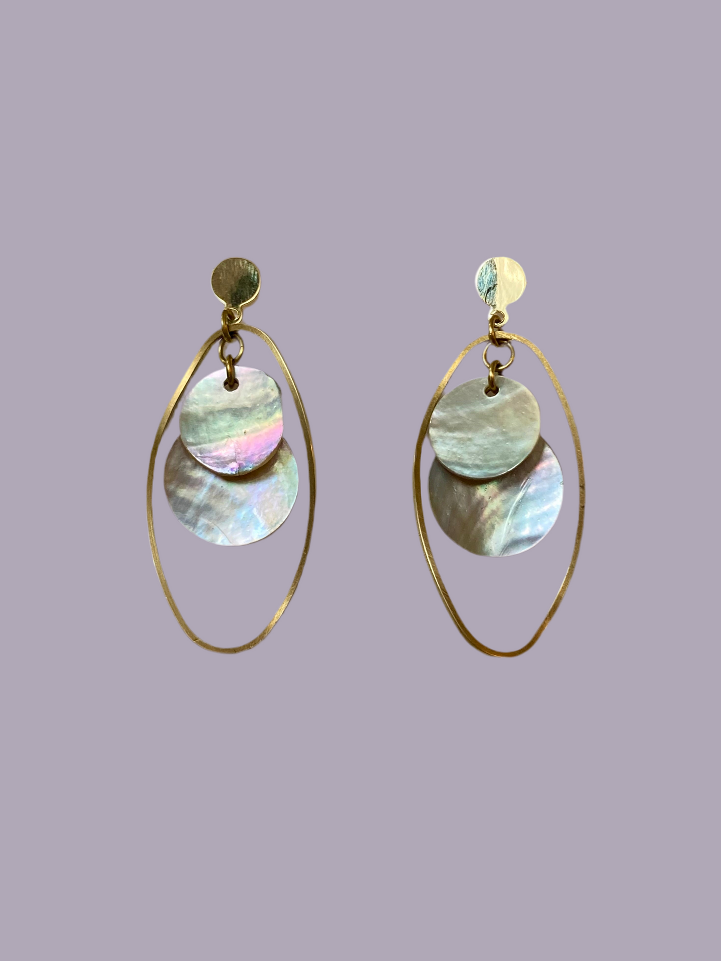 Modern Geometric Design Shell Earrings