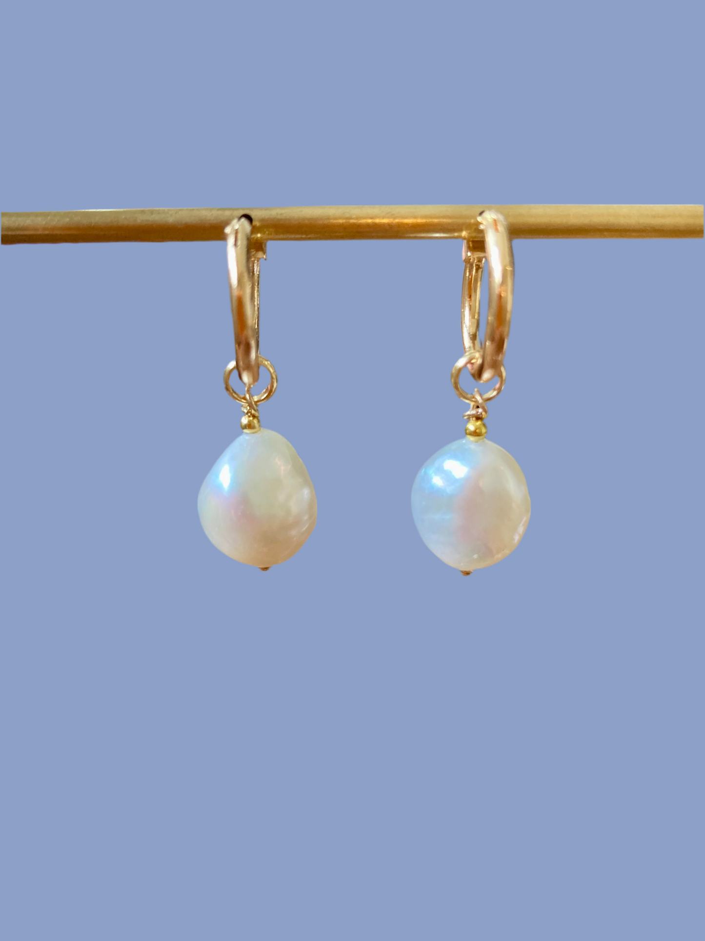 Interchangeable Baroque Freshwater Pearl Huggies Earrings