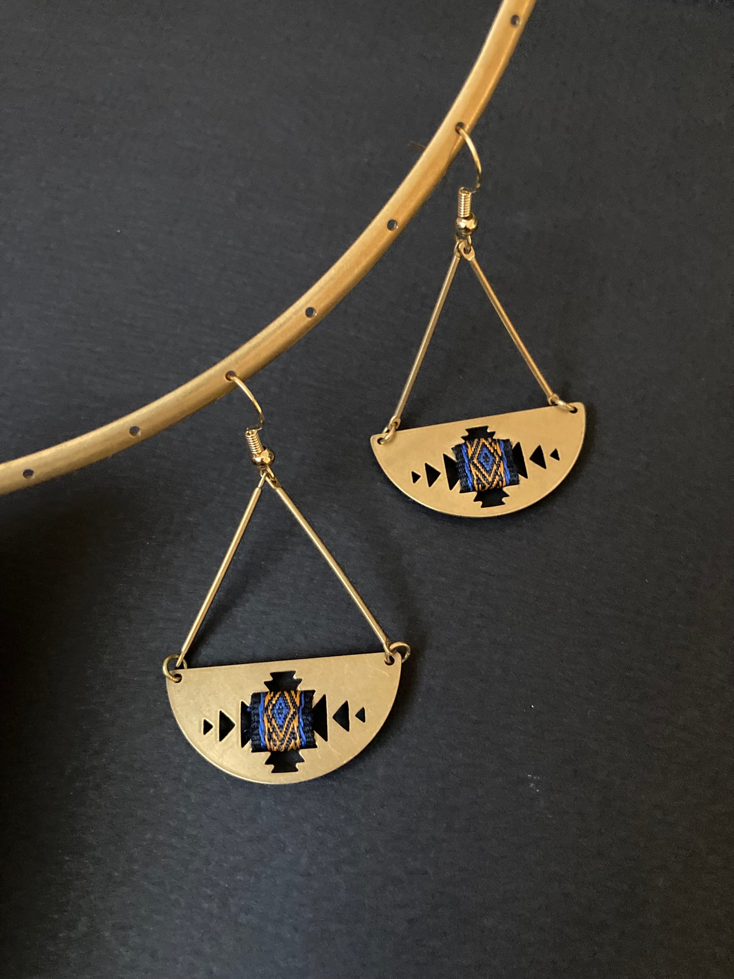 Aztec-Contemporary Design Golden Geometric Earrings