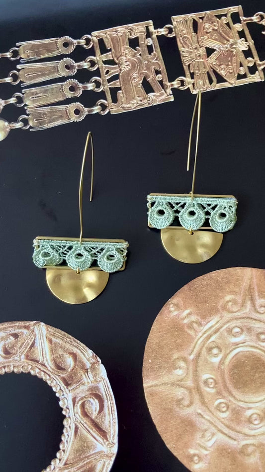 Aztec-Unique Contemporary Design Lace Earrings